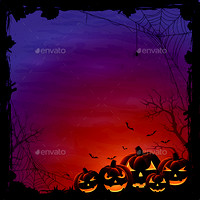 Halloween backgroundwithpumpkins&spiders