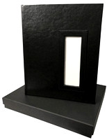 Option 1 - Black or White Leatherette Slip-In Scrapbook Albums with front cut-out window and matching keepsake box for storage.